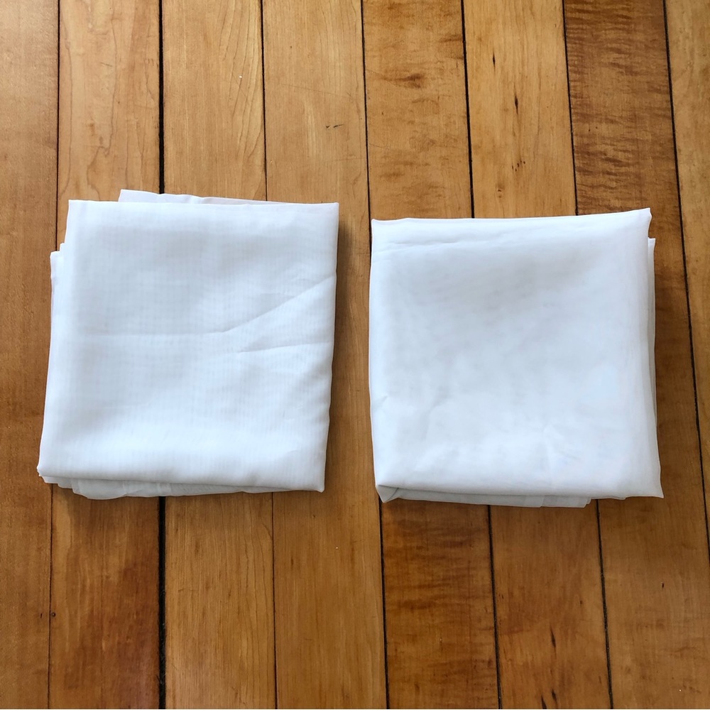 2 Room Essentials Sheer White Curtain Panels